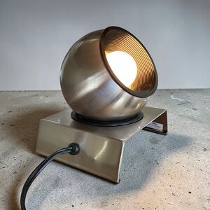 Kenroy Home adjustable eyeball lamp, MCM inspired, brushed steel